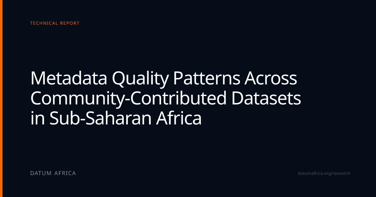 Metadata Quality Patterns Across Community-Contributed Datasets in Sub ...